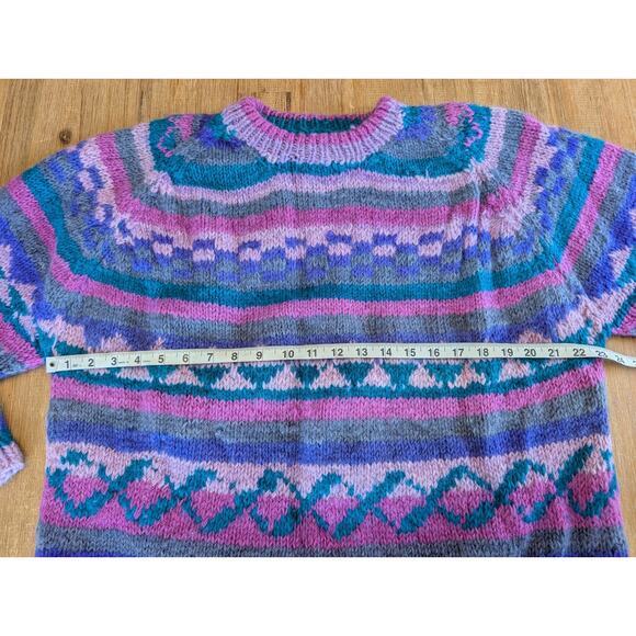 LOST HORIZONS Himalayan Wool Heavy Knit Fair Island Multicolor Sweater s… - Picture 5 of 9